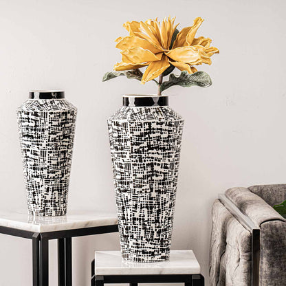 40.5cm Black and White Ceramic Vase