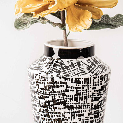 40.5cm Black and White Ceramic Vase