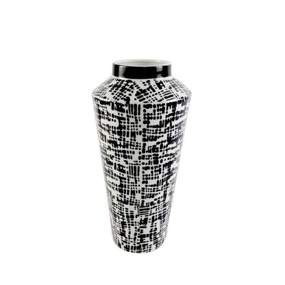 33cm Black and White Ceramic Vase