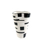 23.7cm White and Black Ceramic Vase