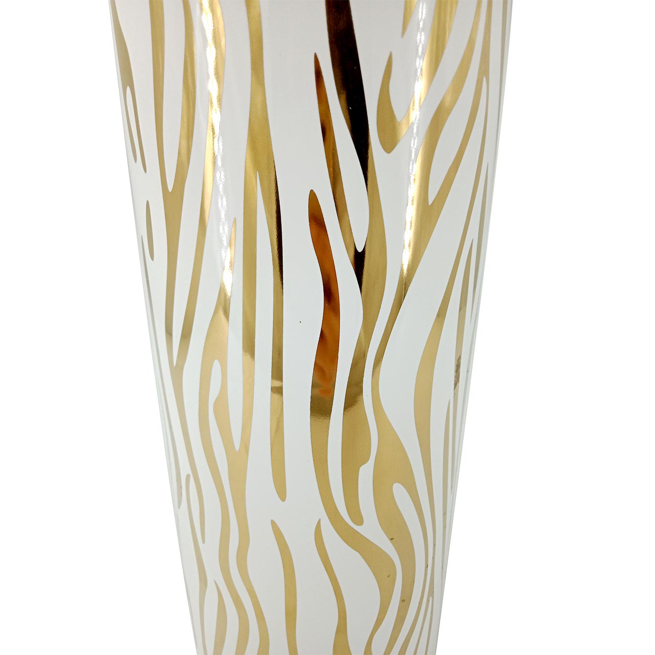 33cm White and Gold Ceramic Vase