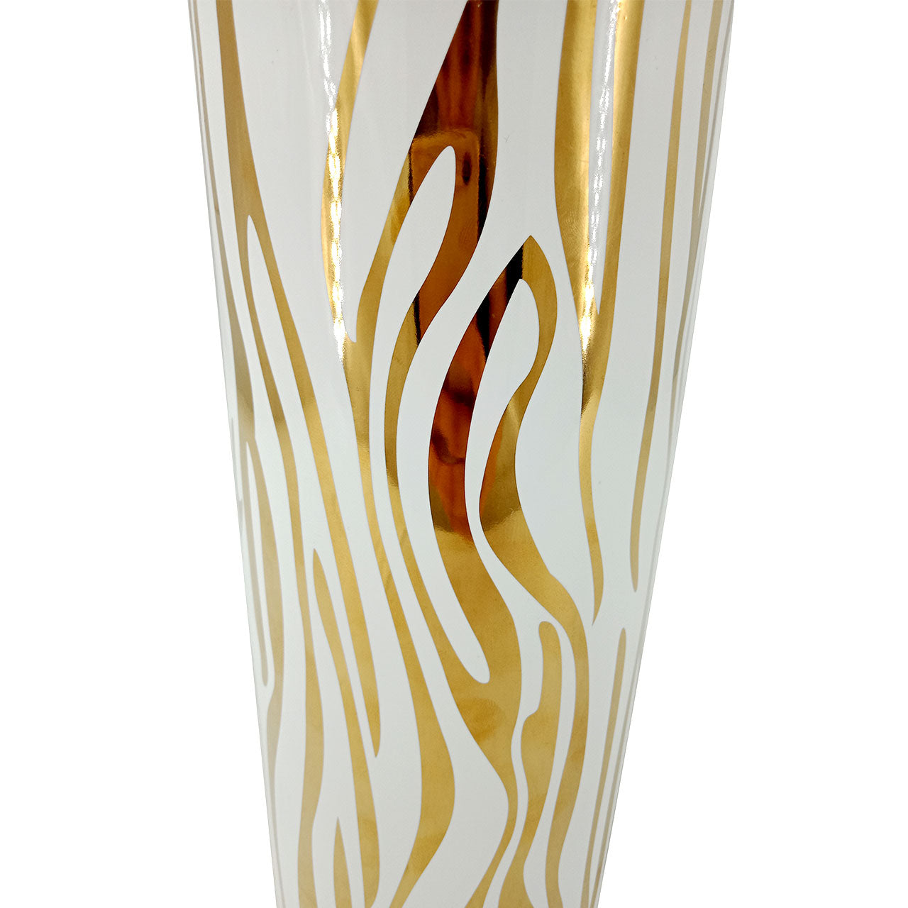 24.6cm White and Gold Ceramic Vase