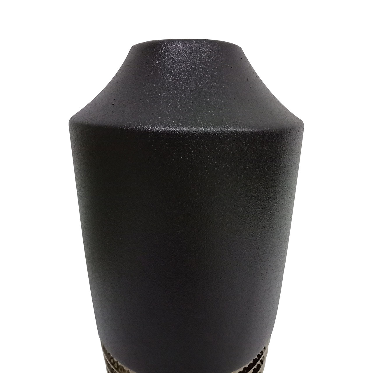 40.5cm Black and Textured Bronze Ceramic Vase