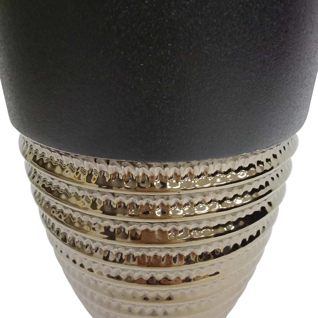 40.5cm Black and Textured Bronze Ceramic Vase