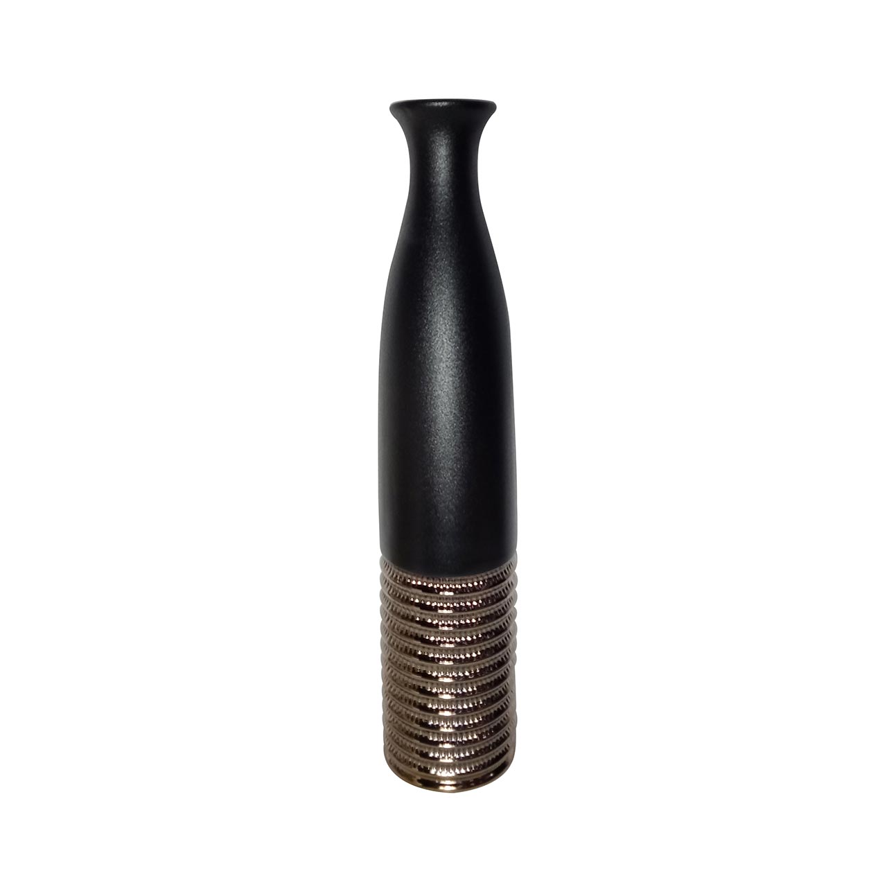 80.5cm Black and Textured Bronze Ceramic Floor Vase