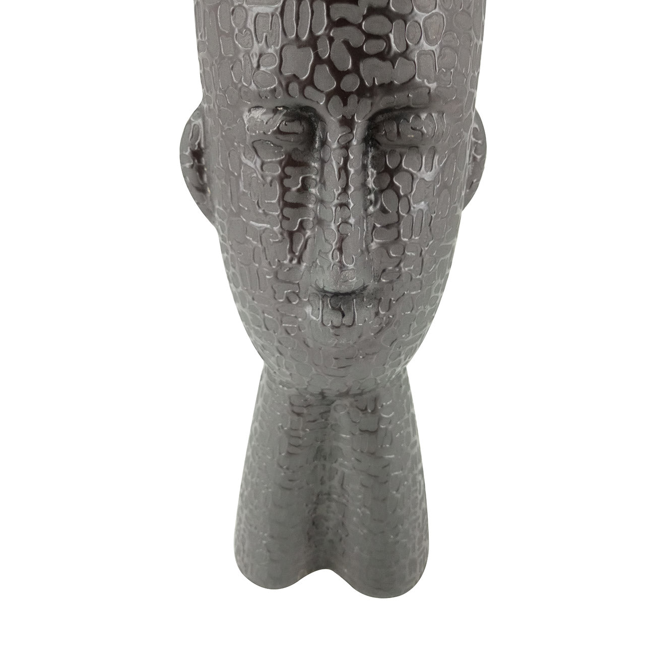 24.5cm Black Textured Face Ceramic Vase