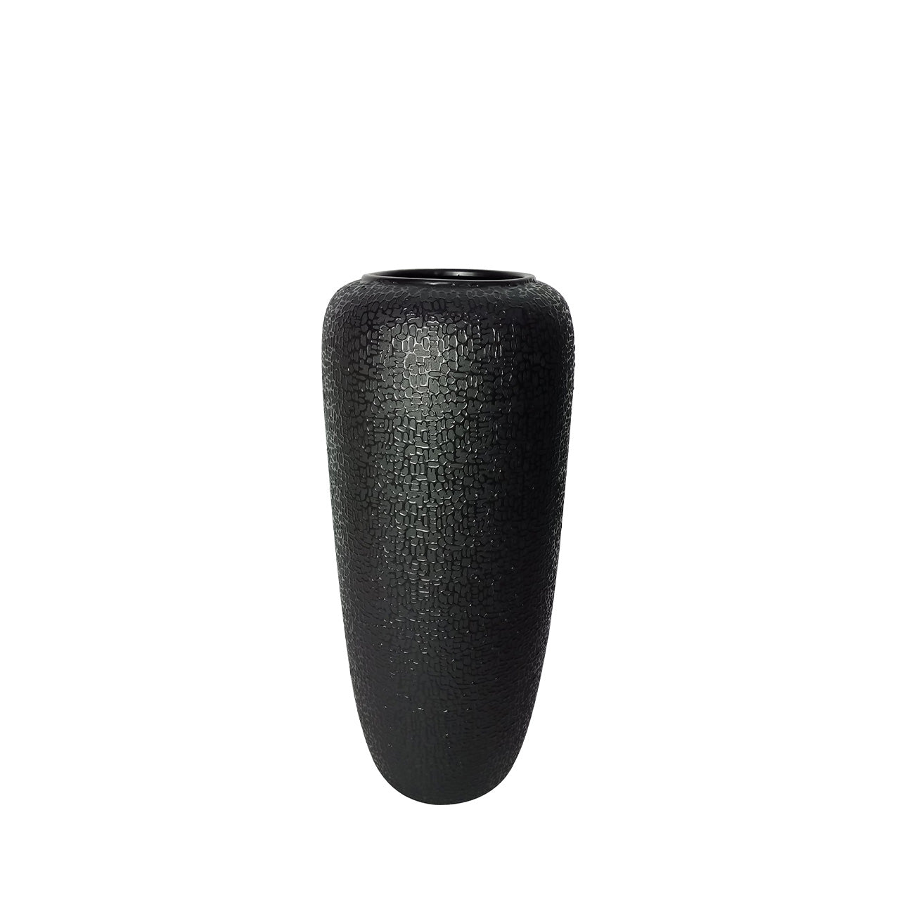 50.5cm Black Textured Ceramic Floor Vase