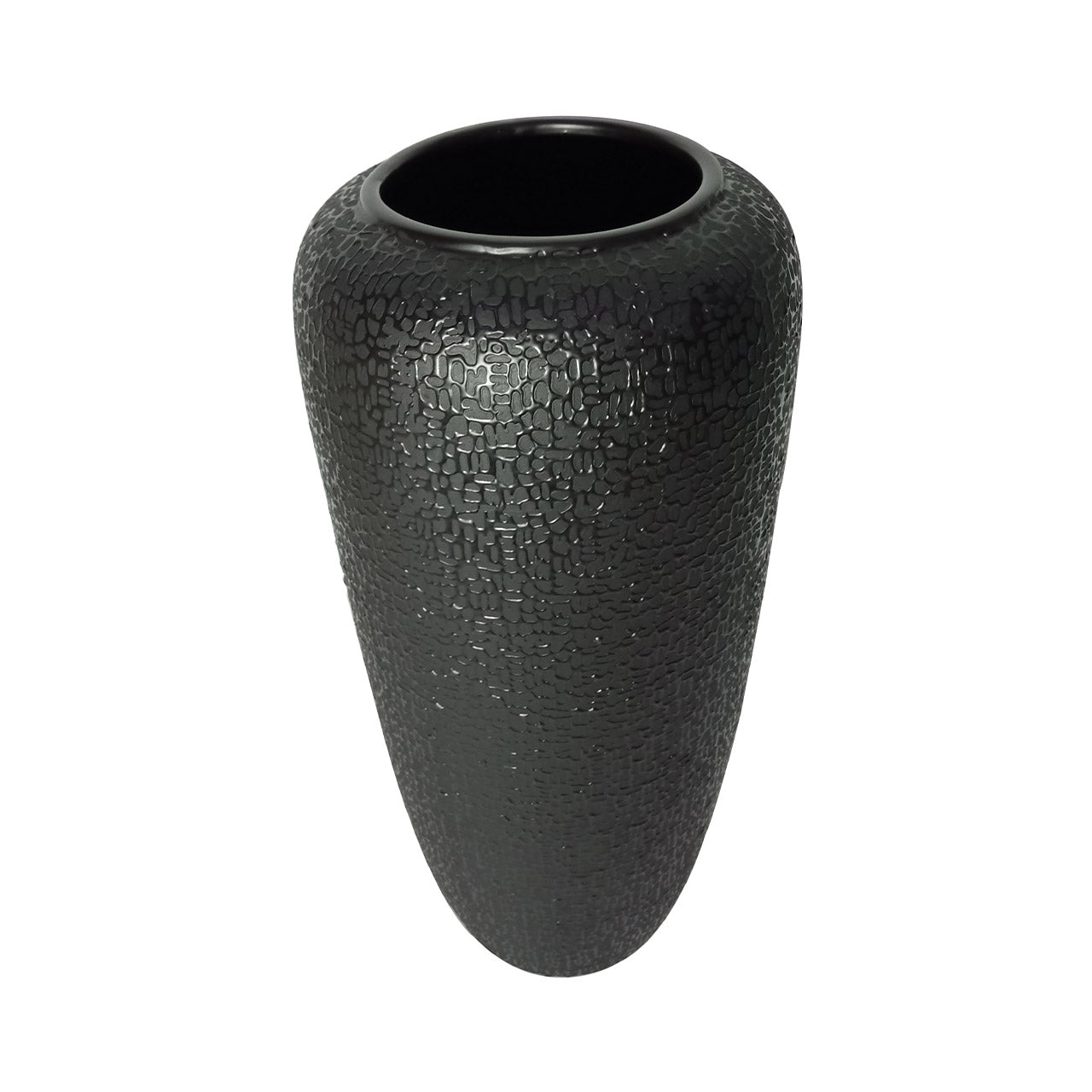 50.5cm Black Textured Ceramic Floor Vase