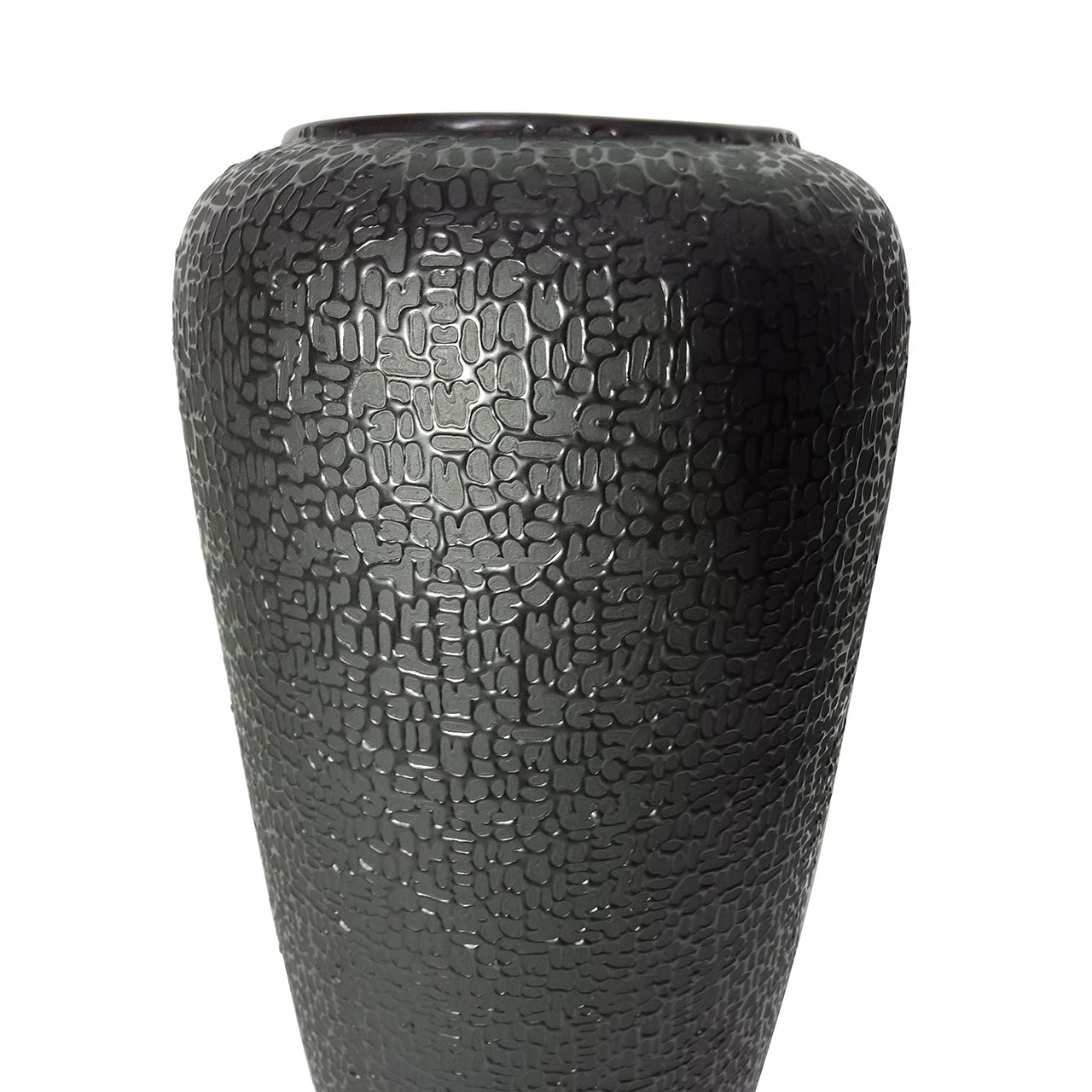 50.5cm Black Textured Ceramic Floor Vase