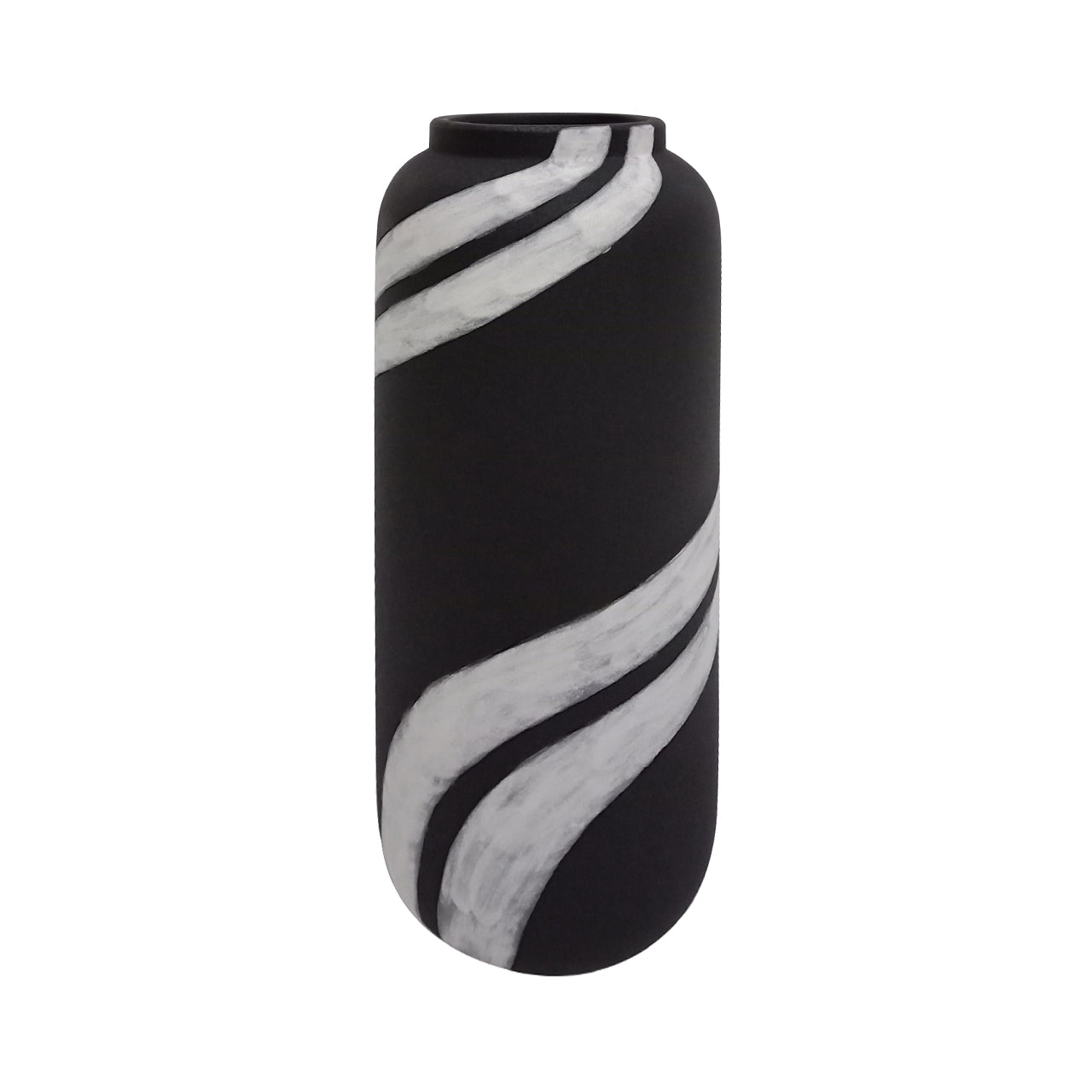 39cm Black and White Ceramic Vase