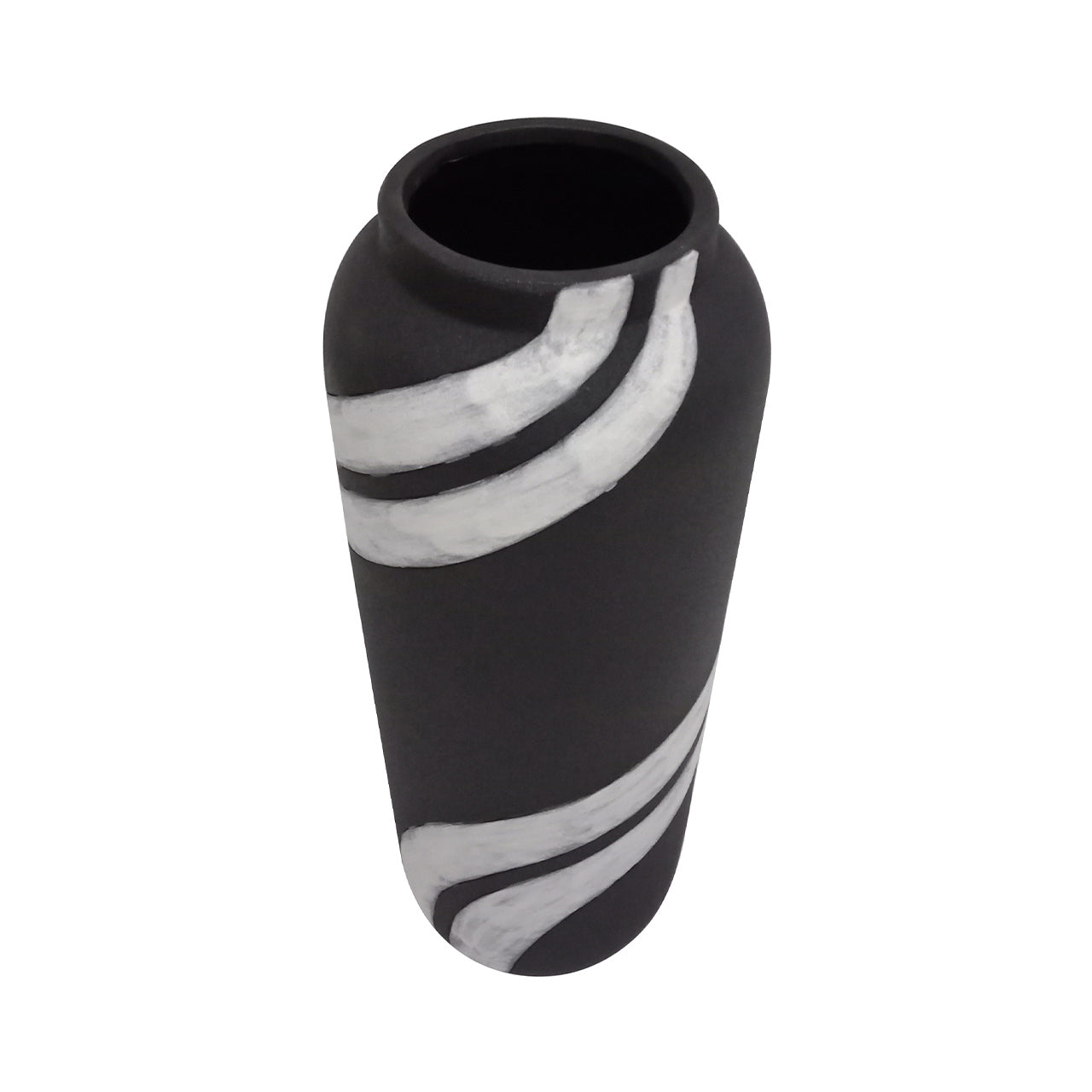 39cm Black and White Ceramic Vase