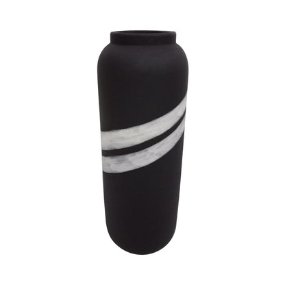 39cm Black and White Ceramic Vase