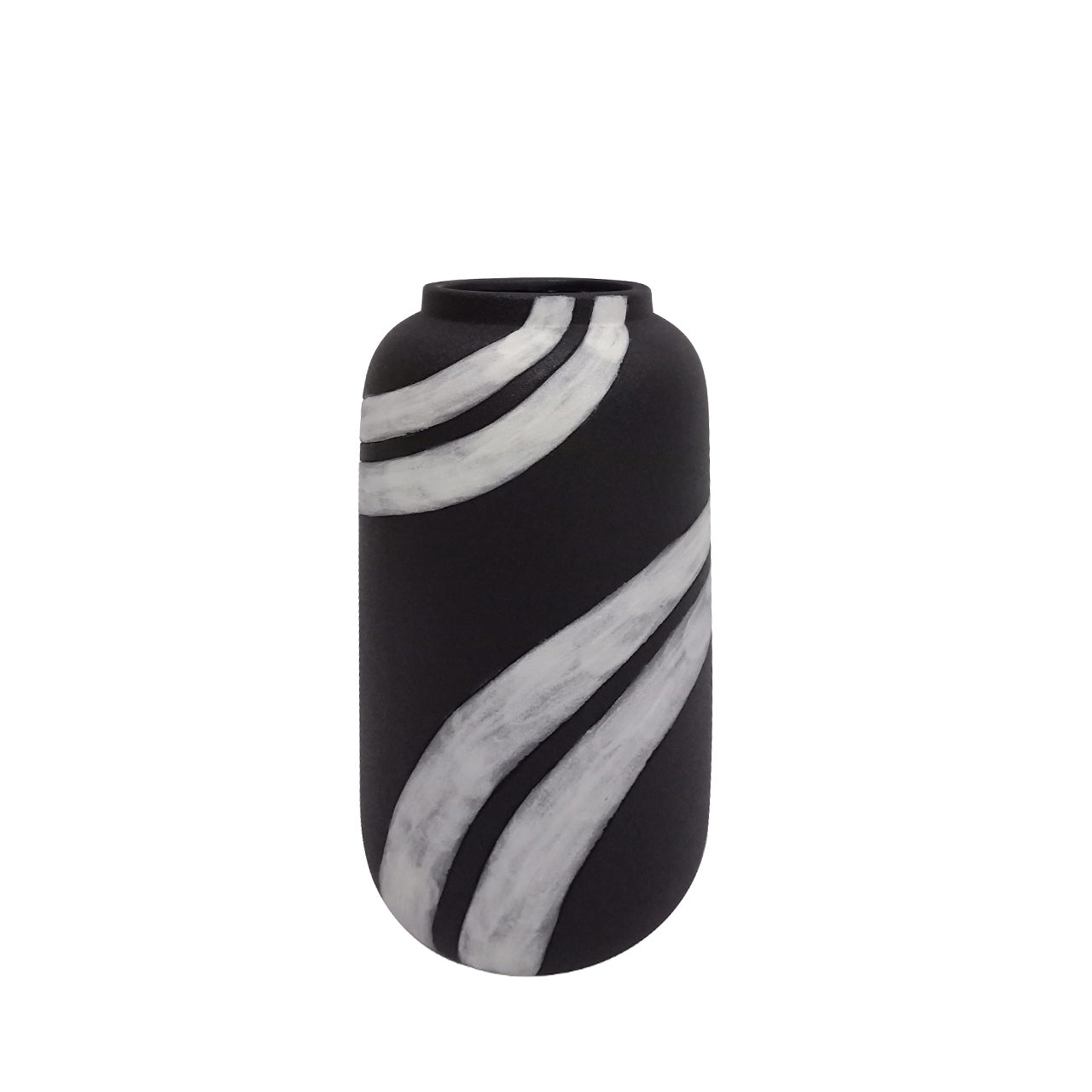 29.5cm Black and White Ceramic Vase