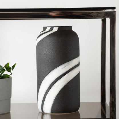 29.5cm Black and White Ceramic Vase