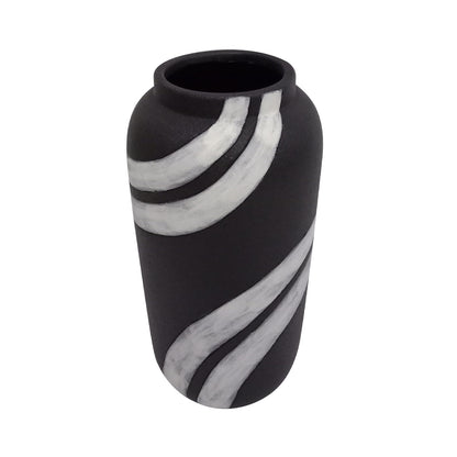 29.5cm Black and White Ceramic Vase