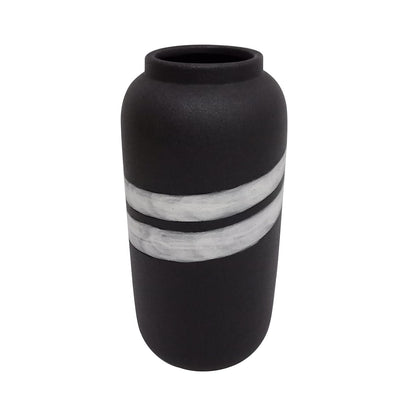 29.5cm Black and White Ceramic Vase