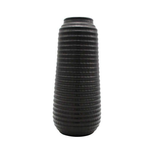 35cm Matte Black Ceramic Vase