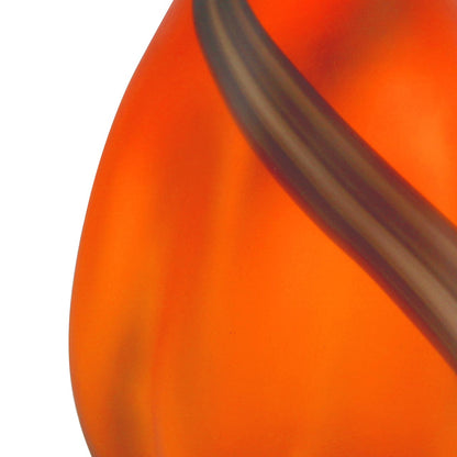 26.5cm Orange and Brown Handmade Decorative  Glass Vase