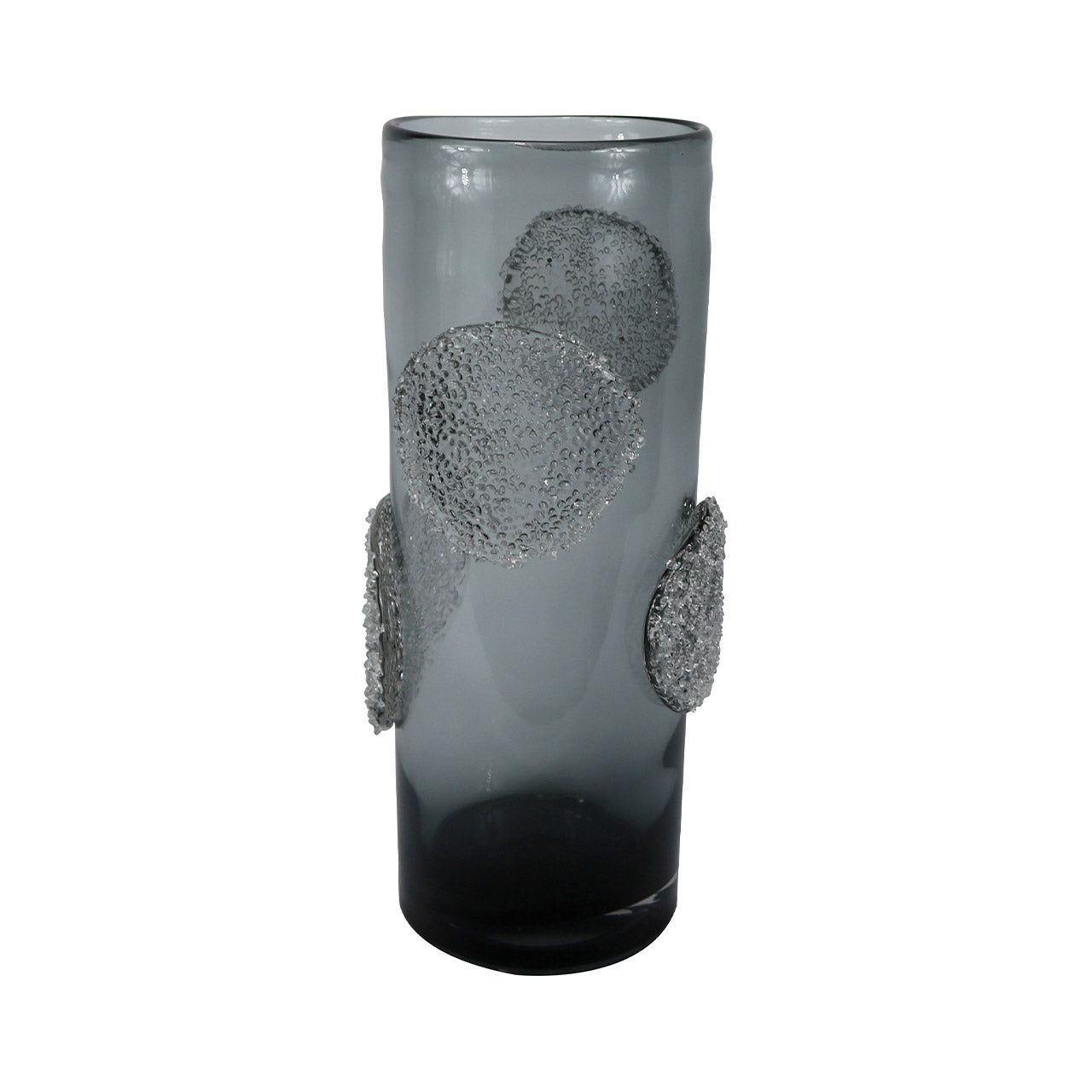 38.5cm Smoke Grey Forest Glass Handmade Vase