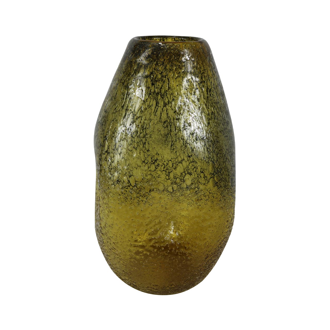 36.5cm Amber Yellow Handmade Glass Vase