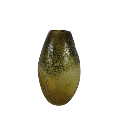 32.5cm Amber Yellow Handmade Glass Vase