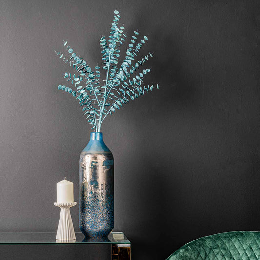 45cm Dark Blue Handmade Decorative Glass Bud Vase