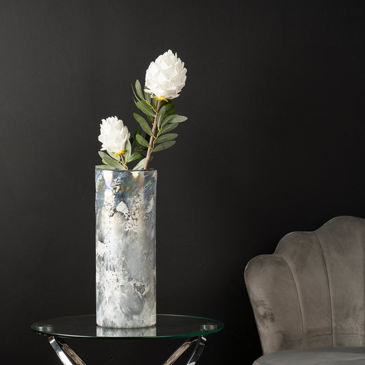 41.5cm Grey Handmade Glass Vase