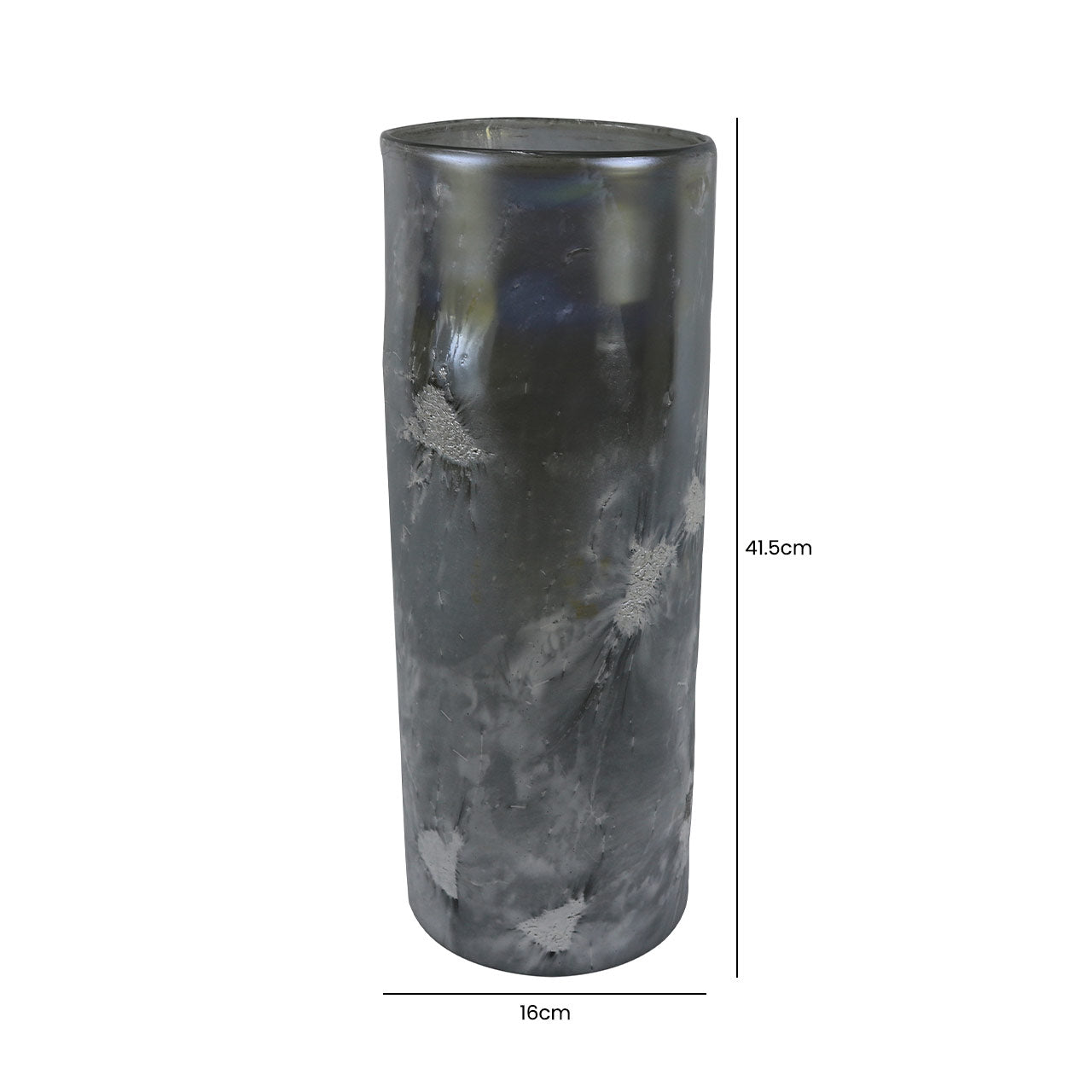 41.5cm Grey Handmade Glass Vase