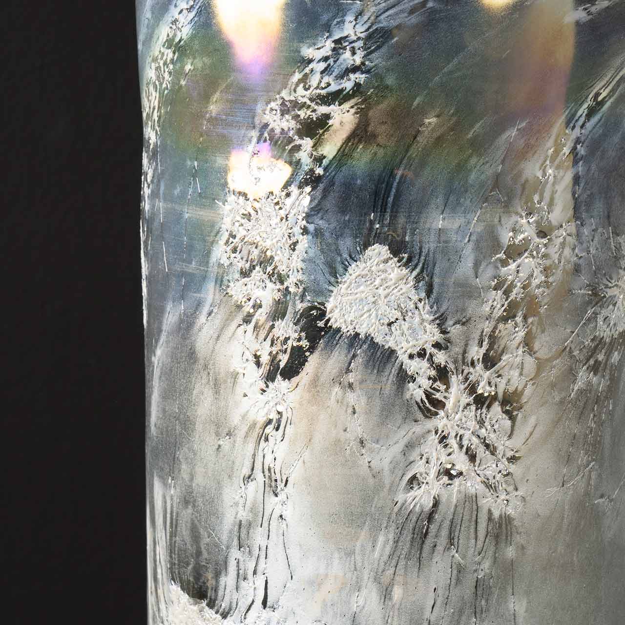 41.5cm Grey Handmade Glass Vase