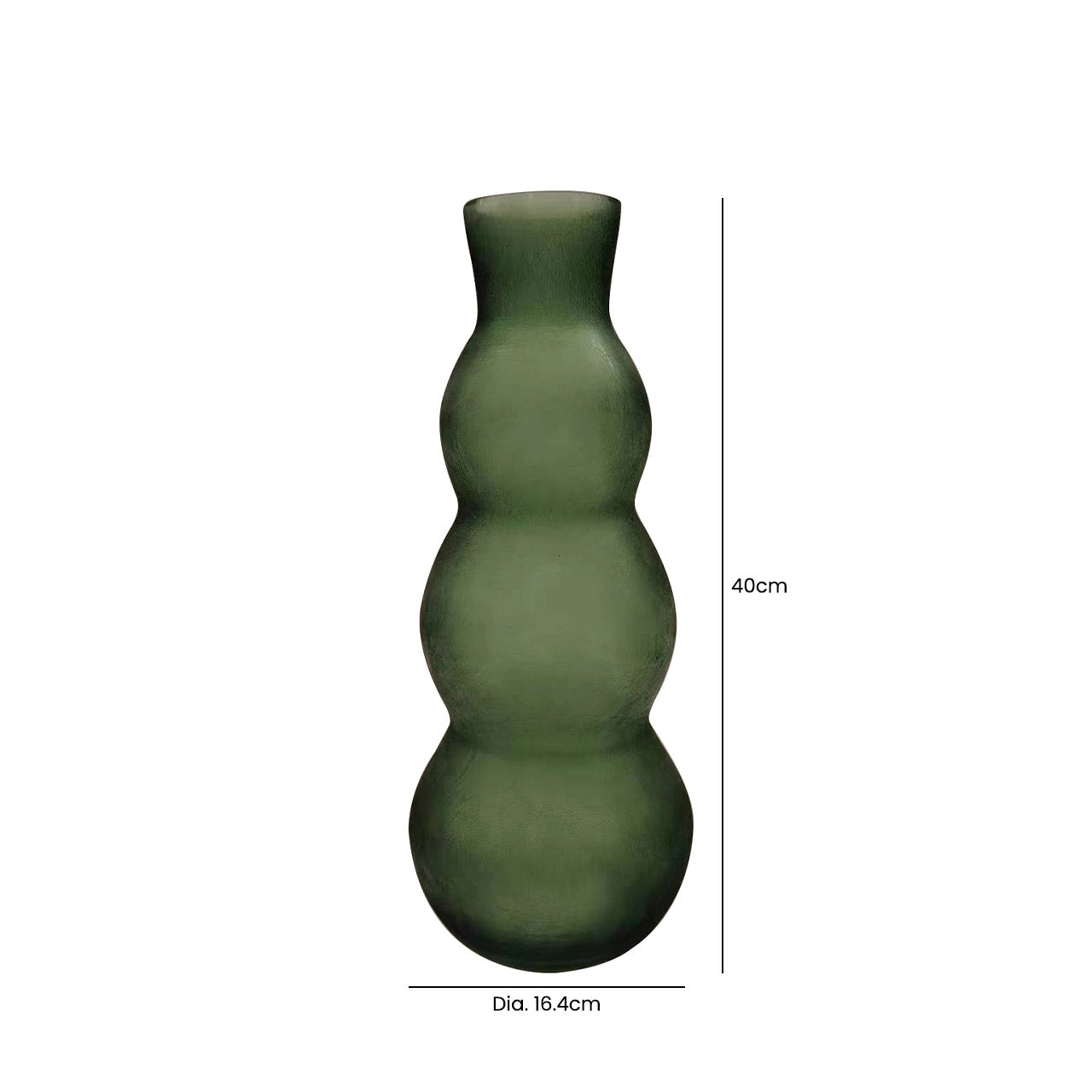 40cm Cracked Green Frost Bubble Shape Glass Vase