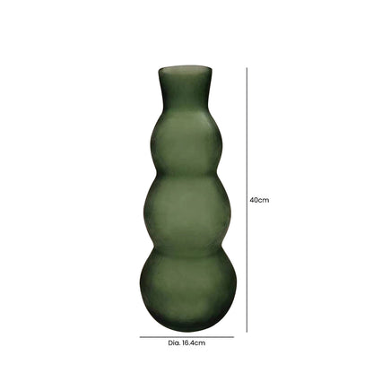 40cm Cracked Green Frost Bubble Shape Glass Vase