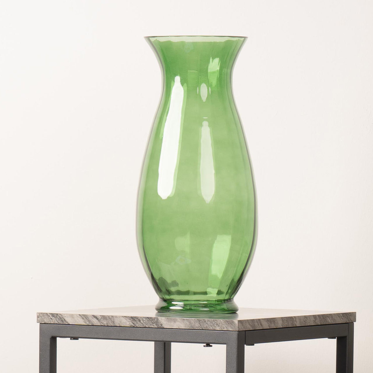 40cm Green Ridges Design Glass Vase