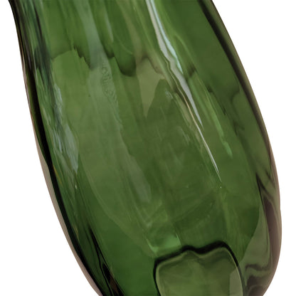 40cm Green Ridges Design Glass Vase