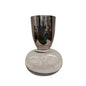 29.5cm Chrome & Clear Round Base Glass Vase