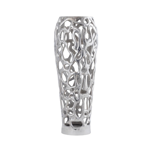 49cm Coral Metal Vase Nickel