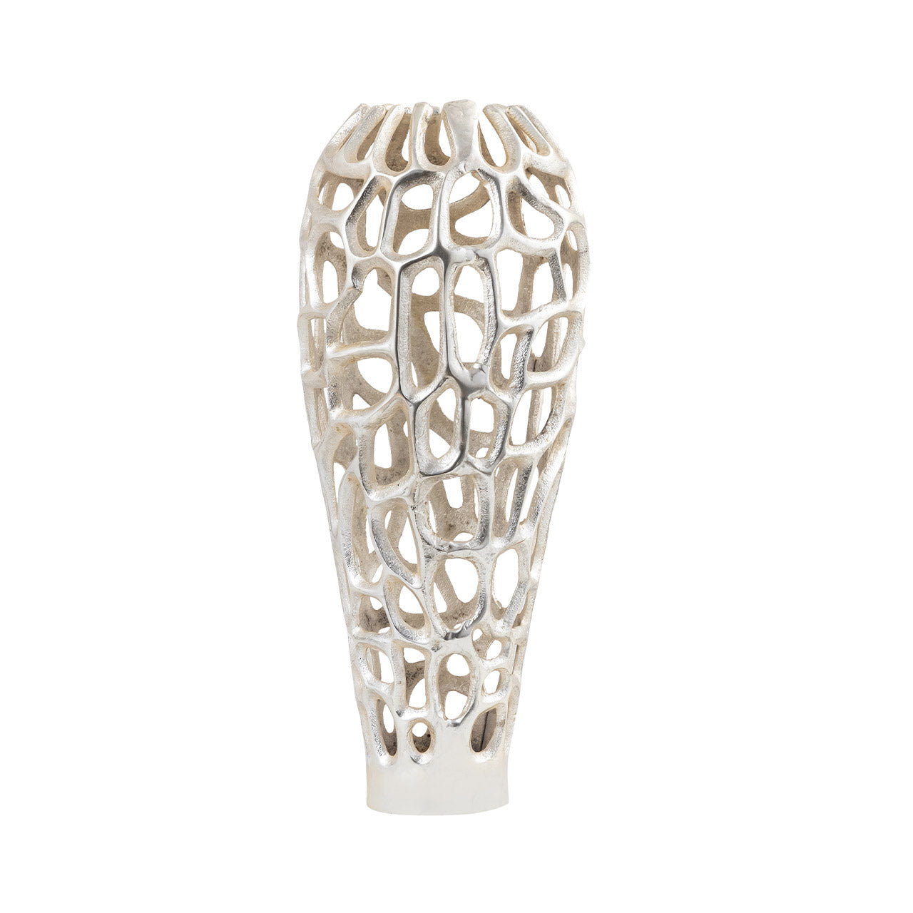 44cm Coral Metal Vase Light Gold