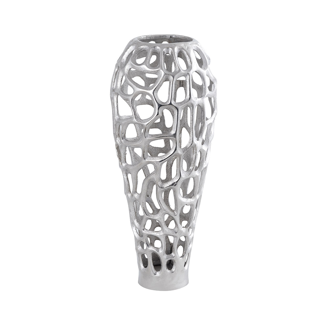 44cm Coral Metal Vase Nickel