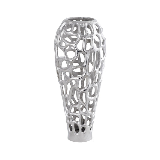 44cm Coral Metal Vase Nickel