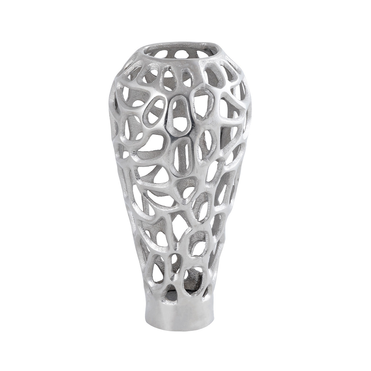 31cm Coral Metal Vase Nickel