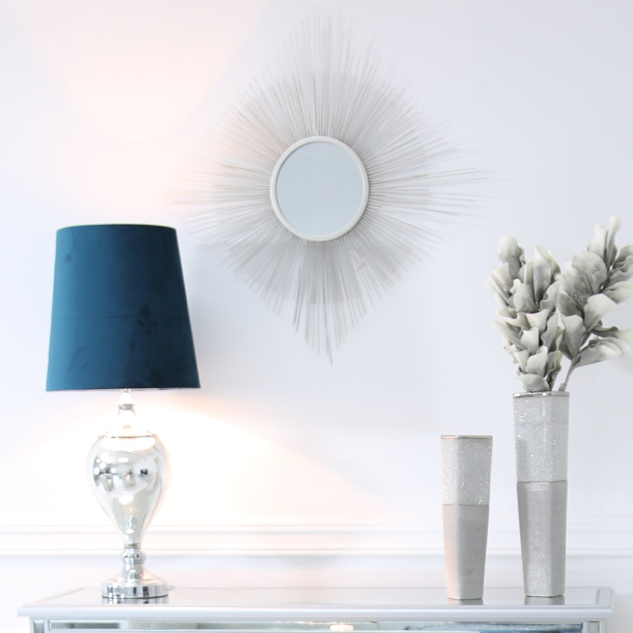 71.8cm Metal Diamond Wall Art Silver