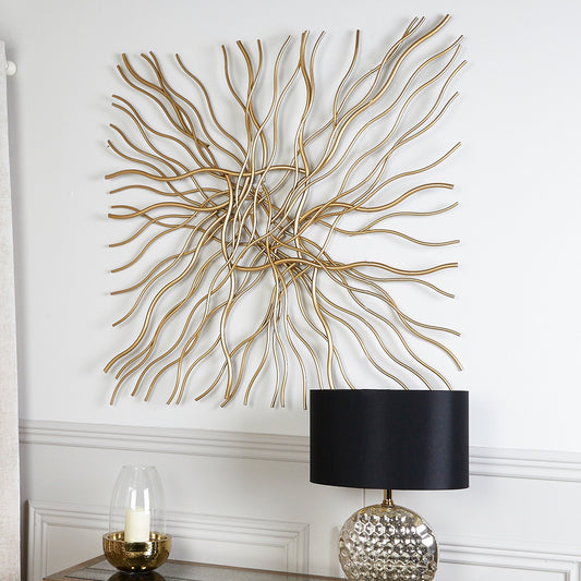 100x100 Gold Metal Wall Art