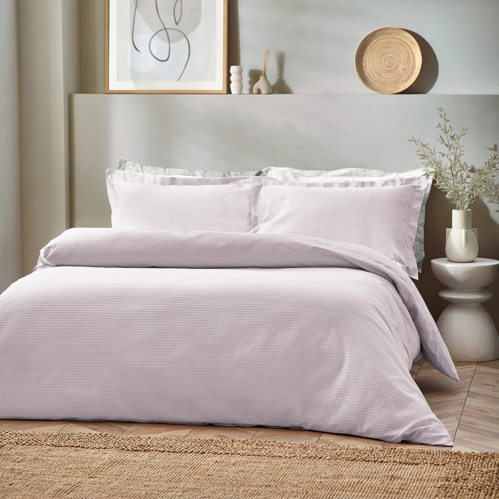 Waffle Ks Duvet Set Blush - Canwell Interiors Limited - Riva