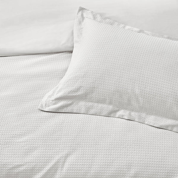 Waffle King Size Duvet Set White - Riva