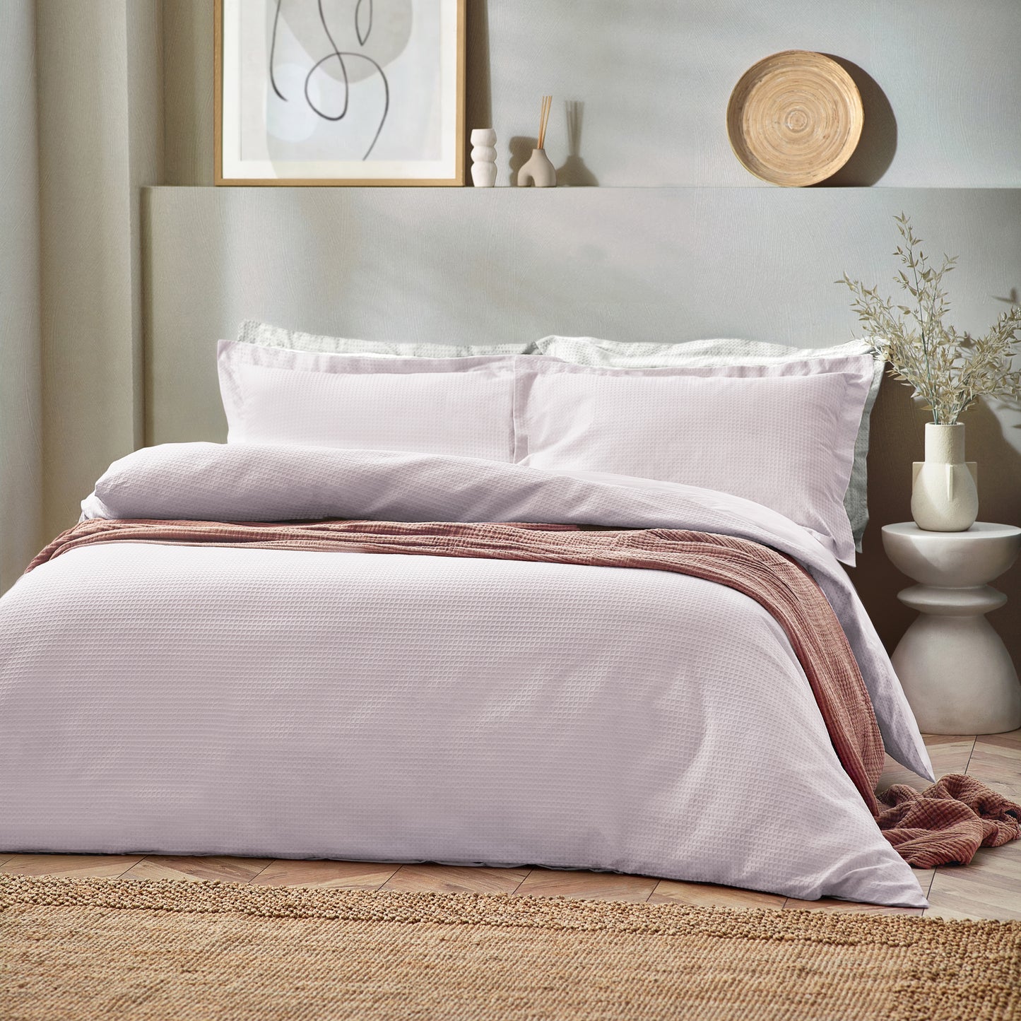 WAFFLE DB DUVET SET BLUSH