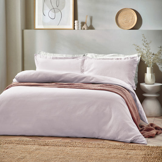 WAFFLE KS DUVET SET BLUSH