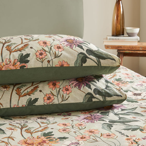 Wallflower Double Duvet Set Celadon Green - Riva