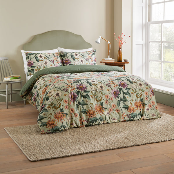 Wallflower Double Duvet Set Celadon Green - Riva