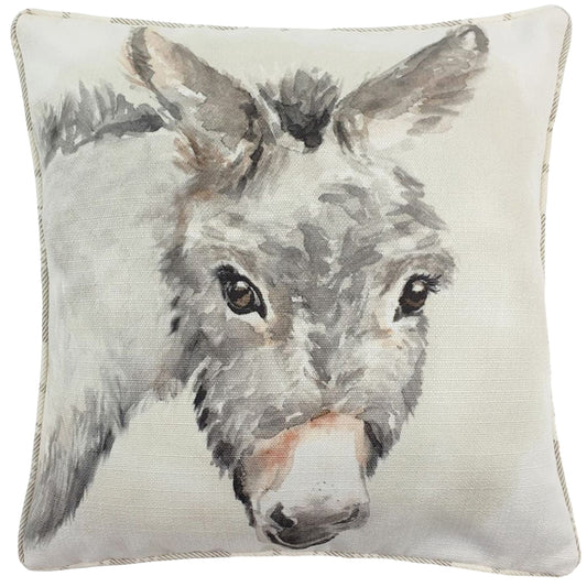 WATERCOLOUR DONKEY 43X43 FEATHER FILLED CUSHION