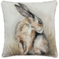 WATERCOLOUR HARE 43X43 FEATHER FILLED CUSHION