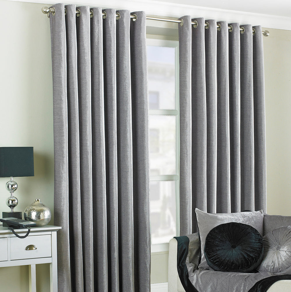 Wellesley 168x183 Ring Top Curtains Silve - Canwell Interiors Limited - Riva